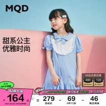 MQD Childrens Clothing Girl Bubble Sleeves Dress 22 Summer New Girl Loretta Cute Princess Dress Foreign