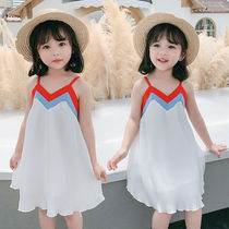 Girl Skirt 2021 New 1 Baby Summer Clothes 2 Children Harness Dress dress 3 Children girl Princess Yangqi 4 years old