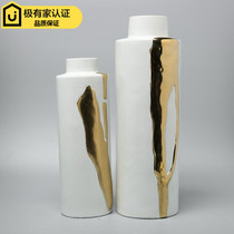 Modern new Chinese gold ceramic flower arrangement creative living room porch TV cabinet crafts soft decorations