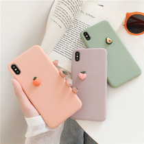  Small fresh peach avocado apple x mobile phone case iphone8plus xs max xr 6 7 soft shell female iPhone11Pro Max new