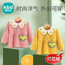 Baby clothes autumn and winter children wear back pocket clothes children waterproof eating bib clothes female Princess foreign Winter