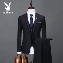 Playboy suit suit male Korean version business professional suit casual large size groom best man formal wedding dress
