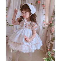 Loretta girl 2021 Summer new female baby Broken Flowers Fluffy Dress Child Dolls Collar Princess Dress