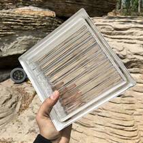 Spanish imports ultra white double-sided parallel textured glass brick 190 * 190 * 80 high-end background partition wall