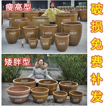 Large water tank old-fashioned water storage household ceramic large fish tank thick pottery clay small porcelain water lily lotus pot tank