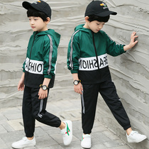Childrens clothing boys spring suit 2021 new large Children Spring Autumn foreign style sports two-piece boy tide clothes