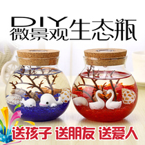 Bucket Fish Eco Bottle Fish Microscape Fish Tank Free Water Mini Eco Small Fish Tank Desk Creative Birthday Present