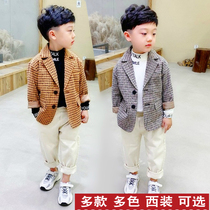 Childrens clothing jacket Childrens plaid suit jacket Boy suit suit Child suit Boy suit suit dress tide