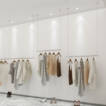 Clothing store display rack hanging clothes pole simple wall hanging clothing rack childrens clothing store steel wire hanger stainless steel shelf