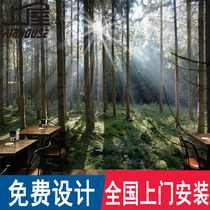 3d nature forest landscape wallpaper Wall cloth hot pot restaurant living room office sofa background custom wallpaper mural