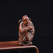 Yellow Poplar Wood Engraving Imitation Ancient Handlebar Pieces of Cairou Property Gods Car Hanging Pendulum Pieces Home Decoration Solid Wood Handicrafts