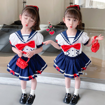 jk uniform skirt spring and summer new childrens pleated skirt college wind primary school birthday school uniform girls navy wind skirt