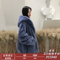  2021 new imported velvet mink fur mink coat female whole mink short young fur coat with hat