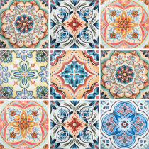 Nordic retro flower pieces imitation hand-painted tiles 300 wall tiles Balcony Kitchen restaurant bathroom antique floor tiles tiles