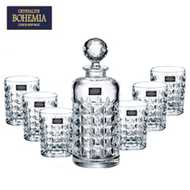 Czech imported BOHEMIA crystal glass whisky wine bottle set household wine glass