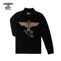 boylondon childrens sweater autumn and winter New black gold eagle LOGO