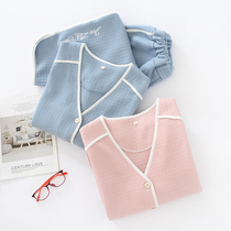  Womens thickened pajamas 2020 autumn and winter casual V-neck cardigan Western style padded warm solid color home service suit