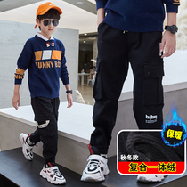 Childrens clothing boy pants 2021 autumn big childrens trousers Korean boy fashion tooling casual pants Tide brand