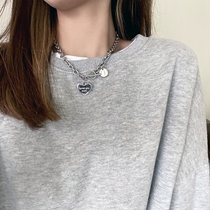 Sweater necklace female niche Tide ins simple cold wind hip hop letter love neck chain trampoline net red choker