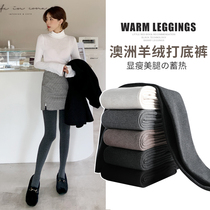 Autumn and winter thin velvet black leggings women outside wear tight warm pants women foot foot cotton pants socks slim high waist size