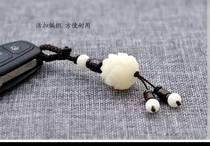 Zhuangxiang Dupu craft handmade Bodhi root carving Lotus car keychain men and women couple creative gifts