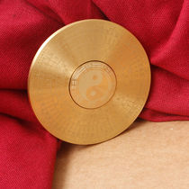 Pure copper solid new compass turn hand handle piece to play with gossip plate living room decoration double-sided spiral copper piece