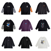 Boy long sleeve T-shirt cotton children black base shirt children boys Spring and Autumn Tide brand Primary School students autumn loose