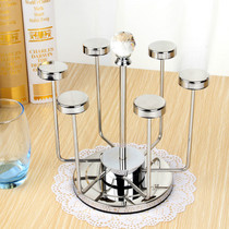 Teraz European stainless steel rotatable water Cup shelf creative glass shelf drain cup holder tea cup holder