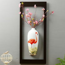 New Chinese style flower and bird wall hanging Living room Dining room wall decoration Entrance corridor aisle wall decoration Ceramic wall decoration ornaments