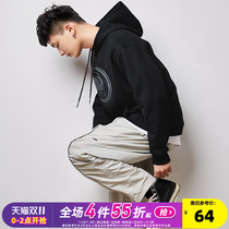 Tang Lion 2021 autumn and winter New plus velvet sweater men hooded loose couple hoodie coat ins Tide brand