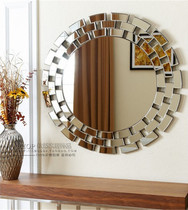 Simple plain mirror home decorative mirror round porch neoclassical background wall hanging mirror bathroom mirror custom