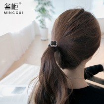 Hair rope Korean rubber band tie hair ponytail head accessories Thin head rope female four-leaf clover hair circle hair accessories black simple