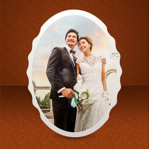 Vertical crystal photo frame wall wedding photo enlarged photo printing custom photo studio Korean crystal 32 inch oval