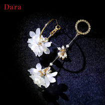 925 silver pin earrings female Net Red advanced sense 2021 New Tide long temperament flower earrings Korean version simple