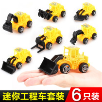 4345 simulation mini engineering vehicle toy engineering vehicle bulldoth excavator 6 mixed baking decoration ornaments
