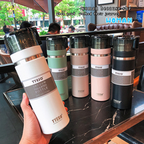 Large capacity thermos sports vacuum stainless steel thermos Simple portable outdoor men and women lovers water cup