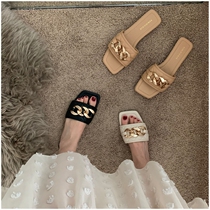 Hong Kong flat slippers women wear new summer 2021 new leather Joker loafers fashion Lady cool