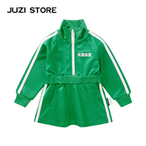 JUZI STORE Clothing Fall TC Two-sided Retro Tracksuit Sport Long Sleeve Dress Girl 1926560