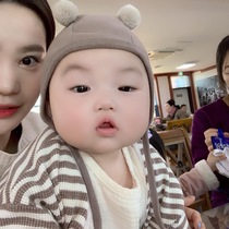 New autumn and winter ins burst male baby female baby wool ball baby hat cute Han fan