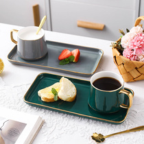 Nordic coffee cup saucer set small luxury mug exquisite ins ceramic couple Cup afternoon tea cup tray