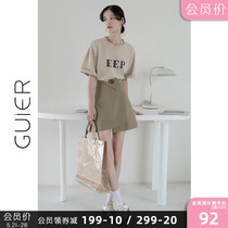 GUIER irregular short skirt half body dress Women summer slim fit 2022 new high waist a word bag hip skirt
