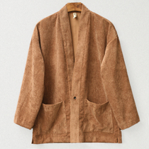 Spring new Hanfu improved windbreaker coat Chinese retro trend mens coat Japanese Taoist robe tea dress