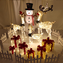 Christmas Iron Art Deer Caravan Luminous Snowman Package Christmas Tree Large Mall Hotel Creative Pendulum Scene Arrangement