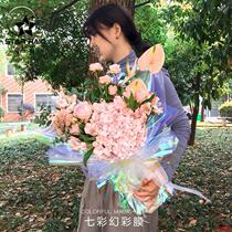 Fantasy film Flower Packaging Paper Laser Rainbow colorful color color color color flower bouquet material flower art