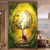 New sticker and drill hair Cairoe deer cross embroidered diamond embroidered 2021 vertical version Xuanguan Living room Full drill embroidered dot drilling and sticking brick show