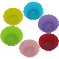 Cupcake Liners Molds Round Silicone Baking Muffin Cup 6 PCSb