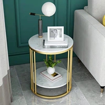 Light and luxurious sofa edge a few round beds head cabinet rock plate corner a few double layers modern minimalist living-room tea table small family Nordic