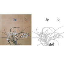 Meticulous painting white drawing draft Lancao Chu Yanchun retro style flower and bird physical print size optional CY21