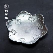 Hexagon small water method tin to retro handmade tea tray tea pad metal tea cup tea ceremony accessories kung fu coaster cup holder