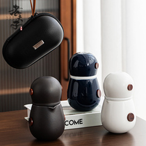 Outdoor travel small tea set set fast guest one pot three Cup carrying bag Chinese single simple portable travel customization